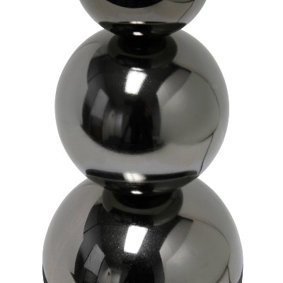 Pearl Black Metal 19'' Three Tier Ball Table Lamp