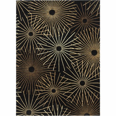 Hauteloom Clover Black Modern Wool Rug