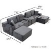 GDFStudio Luvina 150'' 4-Seater Corduroy Upholstered Sectional Sofa with Cup Holders and USB Ports - 3 of 4