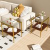 LOVMOR 2-Tier Tempered Glass End Table Set of 2, Rectangle Coffee Tabletop with MDF Layer, Modern Side Table for Living Room - 2 of 4