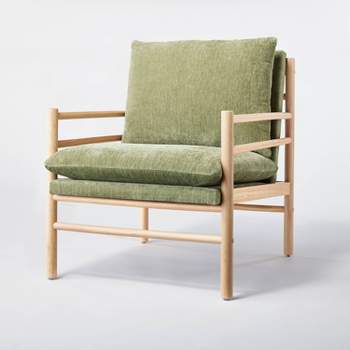 Dowel Velvet Armchair Light Green - Threshold™ designed with Studio McGee