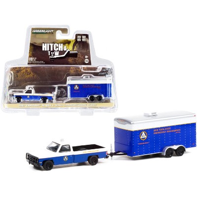 1987 Chevrolet M1008 Pickup Truck Blue & White & Communications Trailer "SEMO" 1/64 Diecast Model Car by Greenlight