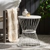 MOEPISY 16 inch Hourglass-Shaped Patio End Tables, Matte White - 2 of 4