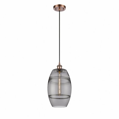Vaz - 1 Light Cord Hung Mini Pendant In Industrial Style-9.88 Inches Tall and 8 Inches Wide