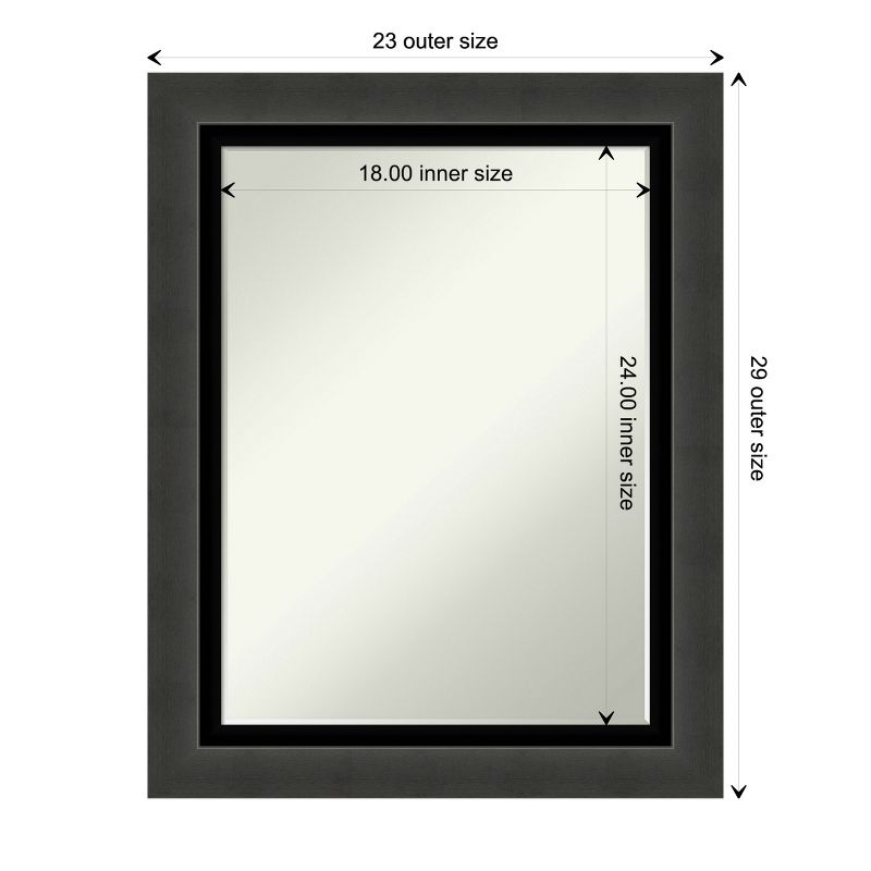 Amanti Art Tuxedo Black Petite Bevel Bathroom Wall Mirror 29 x 23 in., 4 of 9