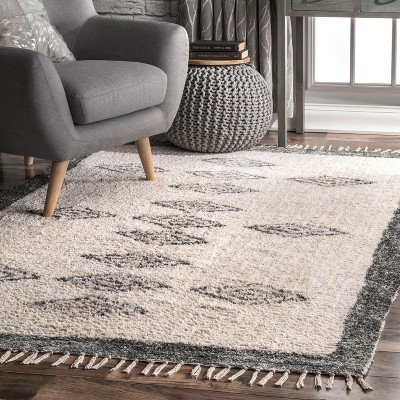 Elegant Ivory Viscose and Cotton 5' x 8' Reversible Flat Woven Area Rug