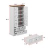 FUFU&GAGA Elegant White Storage Cabinet: Classic Aesthetics with Intricate Hollow Relief Design Pantry Cabinet Freestanding Cabinet Diplay Cabinet - 4 of 4