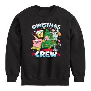 Boys' - SpongeBob SquarePants - Christmas Crew Graphic Long Sleeve Fleece Sweatshirt - 1 of 4