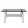 VYNXARIA Rectangle Coffee Table, Tempered Glass Tabletop with MDF Layer, Modern Table for Living Room - 3 of 4