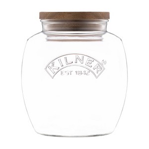 Kilner Universal Glass Storage Jar with Wooden Lid and Silicone Seal - 1 of 4