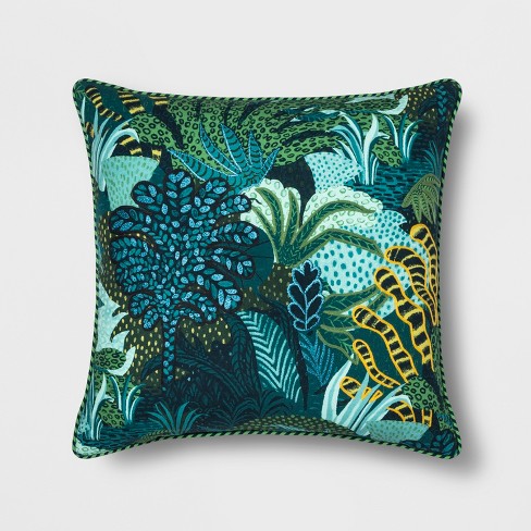 Embroidered Leaf Printed Oversize Square Throw Pillow Opalhouse