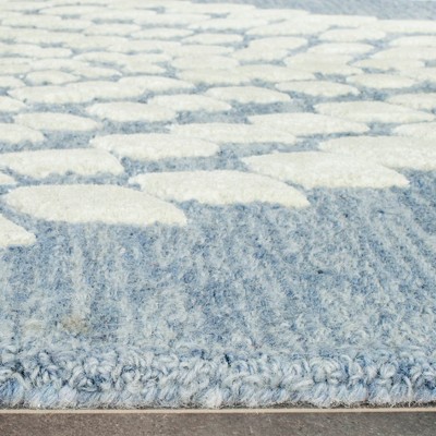 Bella Blue and Ivory Hand-Tufted Wool Runner Rug