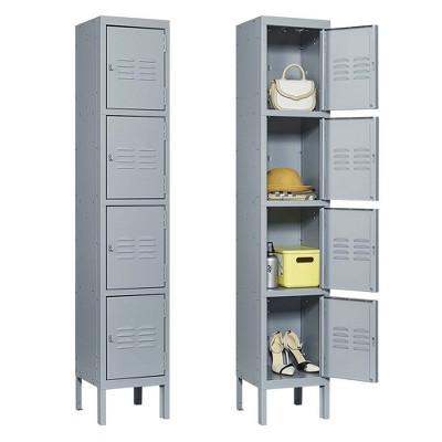 66" Metal Locker Storage Cabinet, Employees Metal Locker with Door, Lockable File Cabinet, Storage Locker for School Gym Home Office Garage