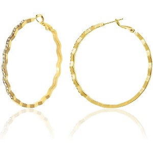 Sonateomber Large Chunky Gold Hoop Earrings for Women | Statement Huggie Jewelry - 1 of 4