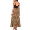 Women's Khaki Botanical Print High Waist Maxi Skirt with Tiered Ruffle Hem - 2 of 4