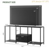 TV Stand w/Lights, Modern Entertainment Center for 32/43/50/55 in TVs, Modern Television Stand with Storage, TV Console Cabinet - 3 of 4