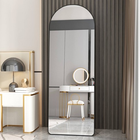 Glasflength Full Length Mirrors Wall Mirror, Decorative Mirror, Clothing Store, Floor Standing Large Mirror, Wall Mounted, Black 23.2*0.6"*64.9" - image 1 of 4