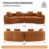 Modern Curved Modular Sectional Sofa with Chenille Upholstery, Compression Sleeper Couch with Cushions for Apartment or Living Room-Tanpinhause - 2 of 4