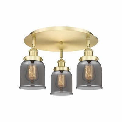 Bell - 3 Light Flush Mount In Art Deco Style-9.25 Inches Tall and 16.75 Inches Wide