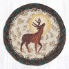 Earth Rugs Full Moon & Deer Jute Coaster – 5"x5" Round Natural Braided Coaster with Rustic Wildlife Scene - 2 of 3