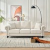 Modern 3+2 Seater Sofa with Rolled Arms, Chenille Upholstered Couch with Wood Legs and Nailhead Trim for Living Room, Apartment - 3 of 4
