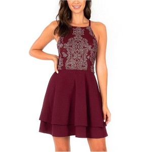 Speechless Womens Embellished Fit & Flare Dress, Purple, 1 - 1 of 1