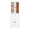 YOOCOZZ 67.2 Inch Bathroom Storage Cabinet with Tempered Glass Doors, Adjustable Shelves & Drawer, Freestanding Linen Tower, Soft-Close Design - 2 of 4