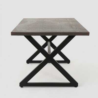 Rolando Rectangular Brown Aluminum Outdoor Dining Table