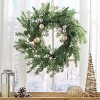 DOMETOUR 26 Inch Artificial Christmas Wreath, Pine Needle Wreath with Balls for Front Door Winter Christmas Decor Indoor Outdoor - 3 of 4