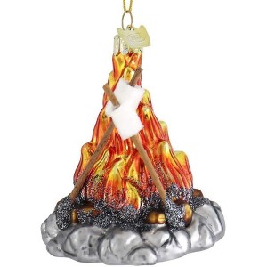 Kurt Adler Noble Gems Glass Ornament for Christmas Tree, Campfire - 1 of 3