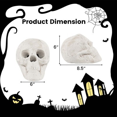 Beige Ceramic Fireproof Fire Pit Skull for Halloween