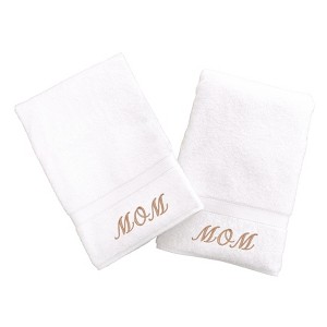 Linum Home Textiles 100% Turkish Cotton "Mom" 2PC Hand Towel Set - 1 of 3