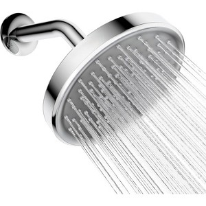 Shower Head High Pressure Rain, Luxury Bathroom Showerhead with Chrome Plated Finish, Adjustable Angles, Anti-Clogging Silicone Nozzles - 1 of 4