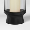 Modern Metal and Glass Battery LED Pillar Candle Outdoor Lantern Black - Threshold™ - image 4 of 4