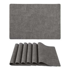 REGALWOVEN Kitchen Dining Table Decor Heat Resistant Wipeable Faux Leather Placemats 6 Pcs - 1 of 4