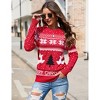 Womens Christmas Sweaters Pullover Reindeer Ugly Christmas Sweater Long Sleeve Crew Neck with Snowflakes Pattern Jacquard Knit Sweater - 2 of 4