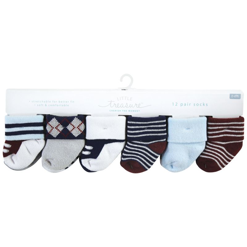Little Treasure Infant Boy Newborn Socks, Genius, 2 of 9