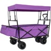 VisioGear Collapsible Wagon with Canopy, Wagon Stroller, Foldable Wagon for Camping, and Garden Use, Purple, 45.28"*22.83"*38.78" - 2 of 4