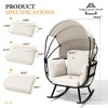 Crestlive Products Rocking Egg Chair Durable Iron Outdoor & Indoor Lounge Chair with Canopy Cushions 350 lbs Capacity - 3 of 4