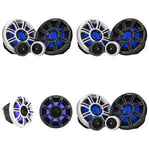 51MSS65Kicker 51MSS654 - MSS 6.5-Inch Premium Marine 4-Ohm LED Component System & 51MSC65 Premium Coaxial - 1 of 4