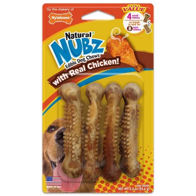 Nylabone Natural Medium Chicken Nubz Chewy Dog Treats - 4ct