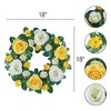 Collections Etc Artificial Yellow and White Roses Hanging Wreath - 3 of 4