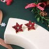 Christmas Earrings for Women: Poinsettia & Snowflake Studs and Clip-Ons. - 2 of 4