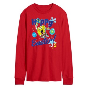 Men's - SpongeBob Squarepants - Hoppy Easter Long Sleeve Graphic T-Shirt - 1 of 4