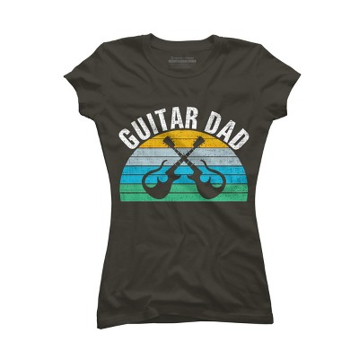 Junior's Design By Humans Retro Dueling Electric Guitar Dad By DragonTee T-Shirt