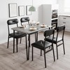 5-Pc Dining Set for 4 - Rectangular Table w/Upholstered Chairs, Rectangular Kitchen Table Set for Small Space, Apartment - 3 of 4