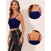 INSPIRE CHIC Women's Club Party Velvet Spaghetti Strap Crop Sequined Cami Top - 2 of 4