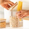 OU Airtight Food Storage Container Set 8pc (set of 4) Clear Plastic Storage Container w Leak Proof Bamboo Lid, Stackable Kitchen Pantry Organizer Jars - 4 of 4