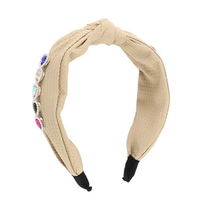 Unique Bargains Women's Elegant Heart Faux Diamond Wide Hairband 6.89"x5.51" 1 Pc