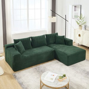 Resenkos Modular Sectional Sofa, 2-Seat L-Shaped Cloud Couch with Oversized Chaise and Memory Foam, - 1 of 4